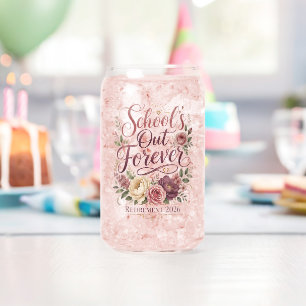 School’s Out Forever Teacher Retirement Retired Can Glass
