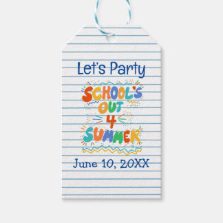 School’s Out Loose Leaf Paper Gift Tags
