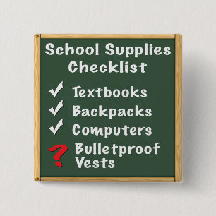 School Safety Supplies Checklist 15 Cm Square Badge
