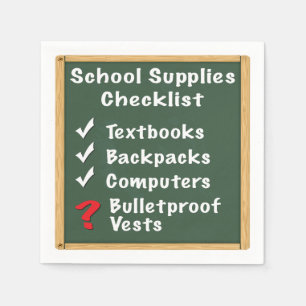 School Safety Supplies Checklist Napkin