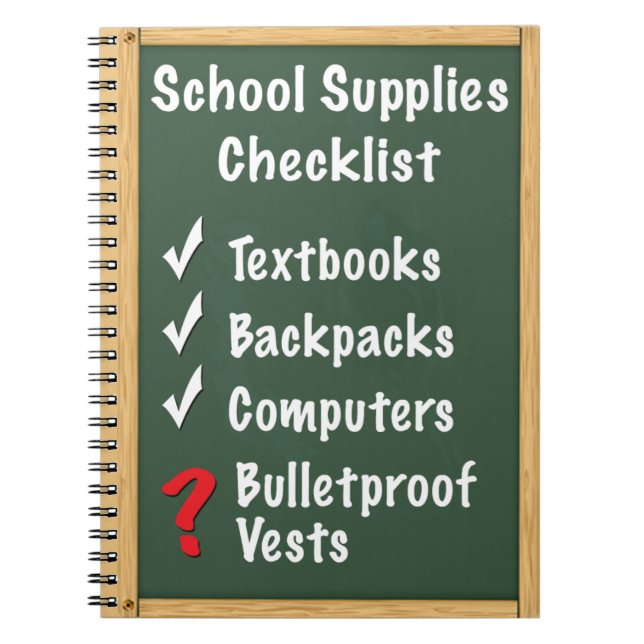 School Safety Supplies Checklist Notebook (Front)
