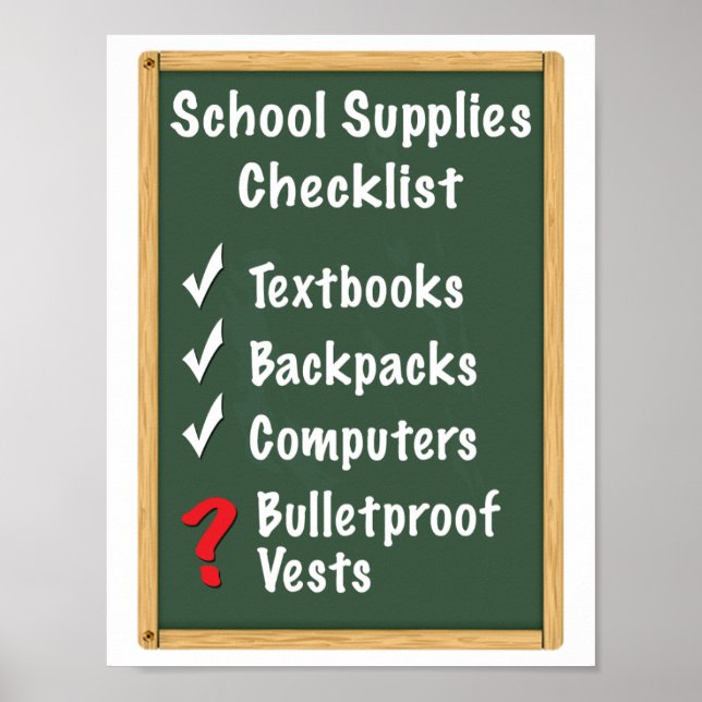 School Safety Supplies Checklist Poster (Front)