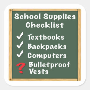 School Safety Supplies Checklist Square Sticker