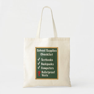School Safety Supplies Checklist Tote Bag