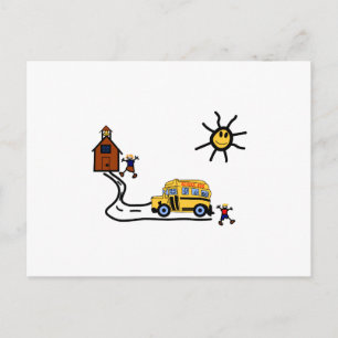 School Scene Postcard