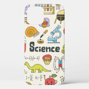 School science doodle set 1. Hand drawn vintage il iPhone 12 Case