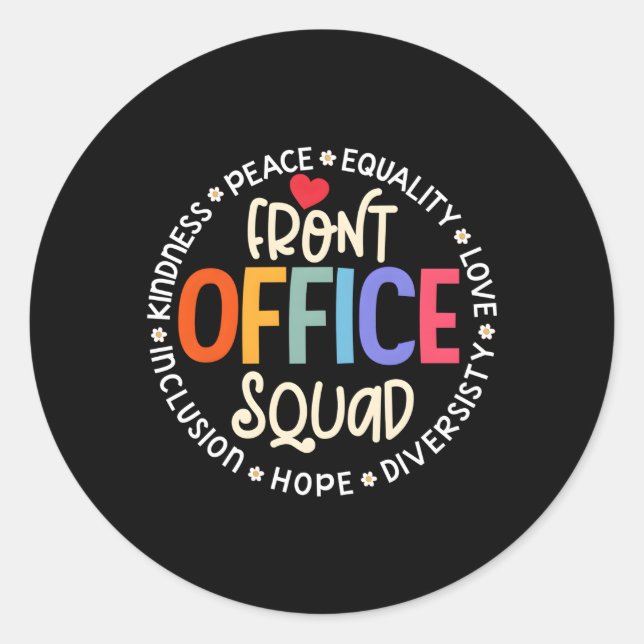 School Secretary Admin Appreciation Front Office S Classic Round Sticker (Front)