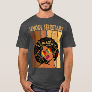 School Secretary Afro African American Black Histo T-Shirt