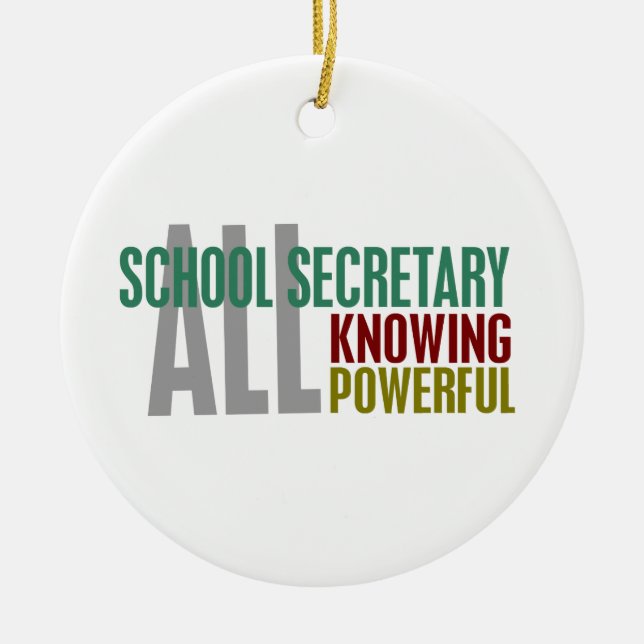 School Secretary Ceramic Tree Decoration (Front)