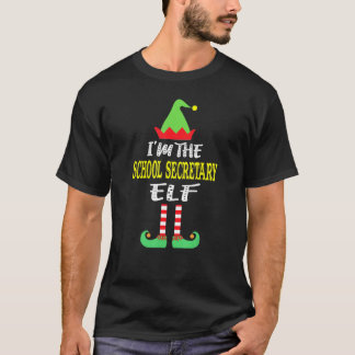 School Secretary Elf Matching Family Group Christm T-Shirt