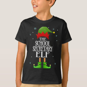 School Secretary Elf Xmas Funny Family Matching Ch T-Shirt