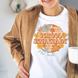 School Secretary Flower Customisable Tshirt