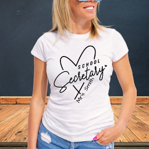 School Secretary Heart Customisable Tshirt