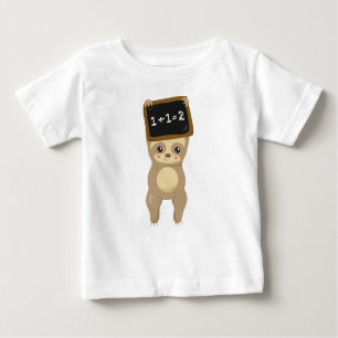 School Sloth, Cute Sloth, Baby Sloth, School Board Baby T-Shirt