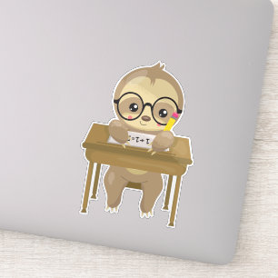 School Sloth, Cute Sloth, Baby Sloth, School Desk