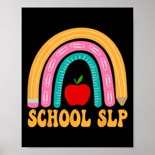 School Slp Rainbow Pencil Women Byck To School App Poster