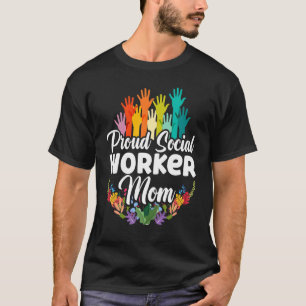 School Social Work Month Hands Flowers Proud Socia T-Shirt
