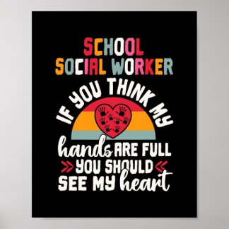 School Social Worker Appreciation Retro Sunset Poster