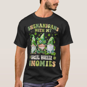 School Social Worker Gnomes St Patricks Day Social T-Shirt
