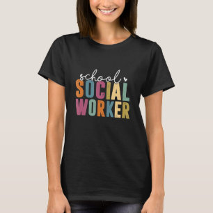 School Social Worker Groovy Retro T-Shirt