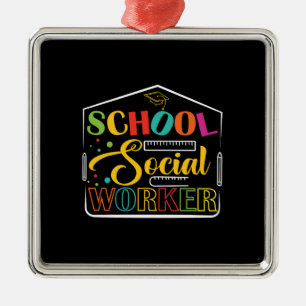 School Social Worker Metal Tree Decoration