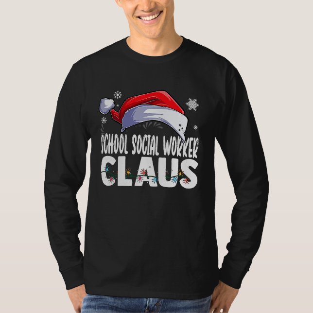 School Social Worker Santa Claus Christmas Matchin T-Shirt (Front)