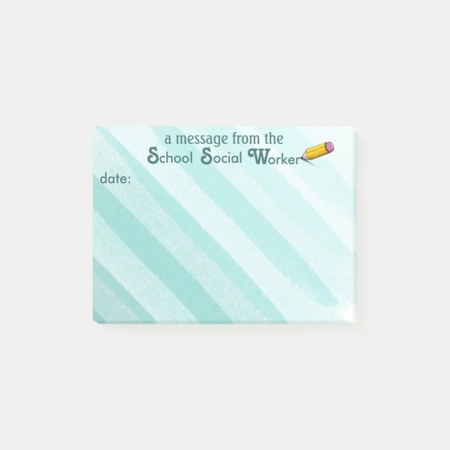 School Social Worker Watercolor Sticky Notes (Front)