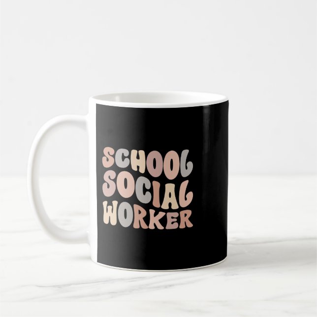 School Social Workers Groovy School Social Worker Coffee Mug (Left)
