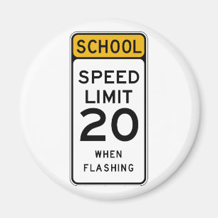 School Speed Limit 20 Street Sign Magnet