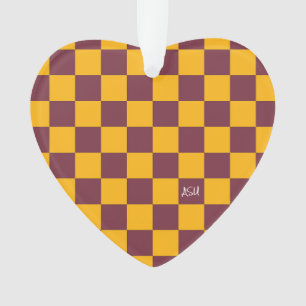 School Spirit Chequerboard INITIALS Team Fun Ornament