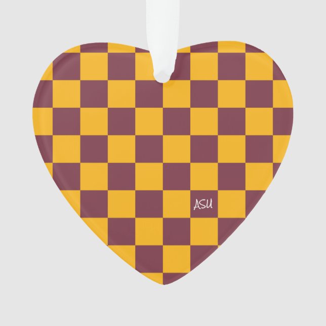 School Spirit Chequerboard  INITIALS Team Fun Ornament (Front)