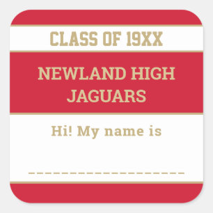 School Spirit! Custom Class Reunion name tag 