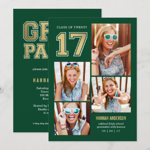 School Spirit EDITABLE COLOR Graduation Invitation
