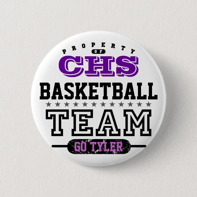 School Sport Team 6 Cm Round Badge (Front)