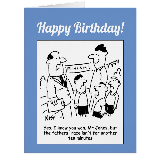 School Sports Day Fathers' Race Funny Card (Front)