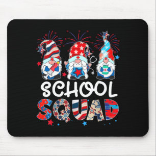 School squad gnome nurse patriotic stethoscope 4th mouse pad
