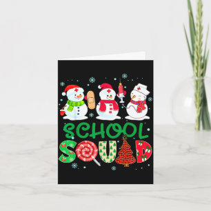 School squad nurse snowman stethoscope funny card