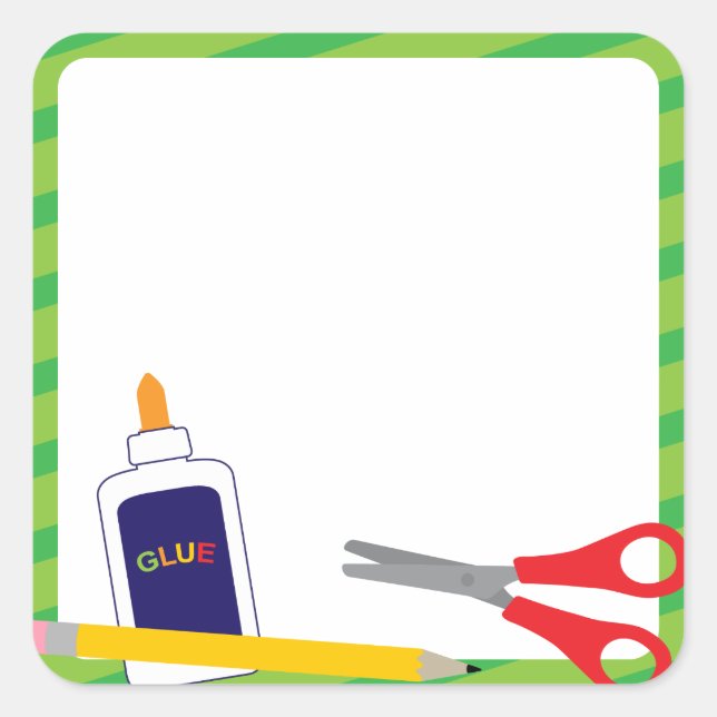 School Stickers with Crayons and Glue (Front)