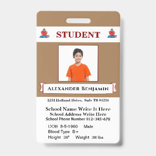 School Student Child Photo Id Identification Card Badge