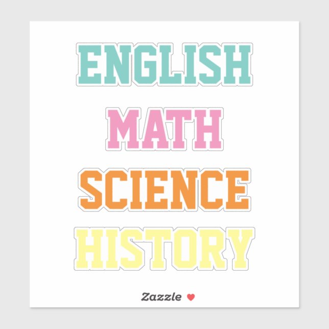School Subject Sticker (Sheet)