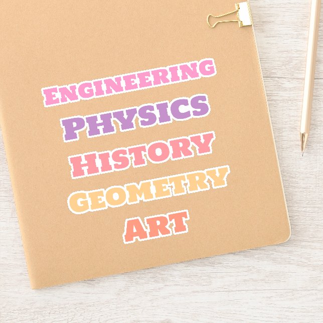 School Subject Stickers, Aesthetic (Notebook)