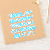 School Subject Stickers, Aesthetic