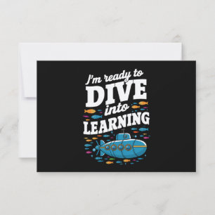 School Submarine Ready To Dive Into Learning Thank You Card