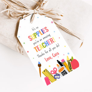 School Supplies Appreciation Thank You Favour Tags