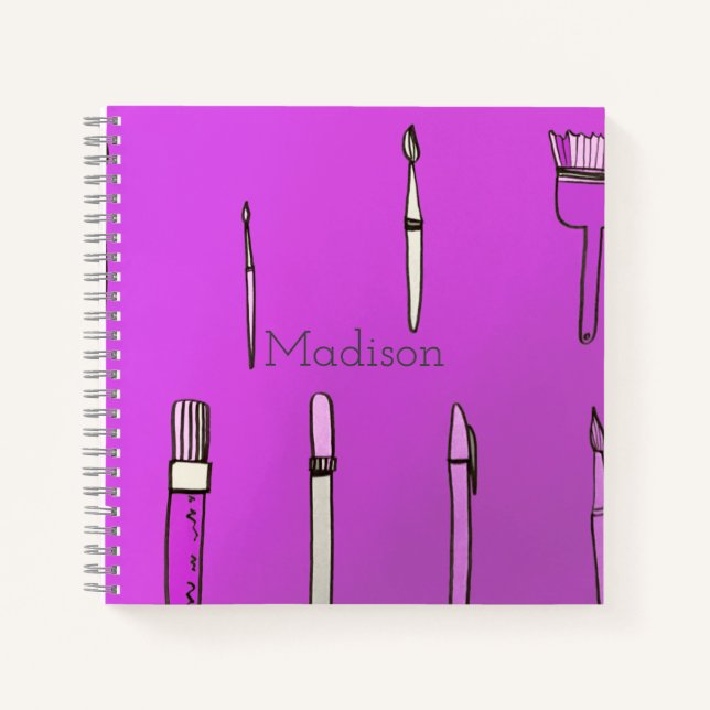 School Supplies Purple Square Notebook (Front)