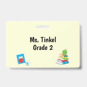 School Supplies Teacher Aide Grade Department ID Badge