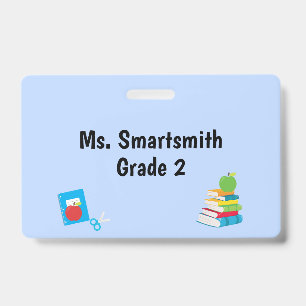 School Supplies Teacher Aide Grade Department ID Badge