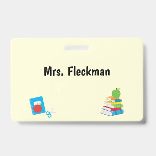 School Supplies Teacher Aide ID Badge