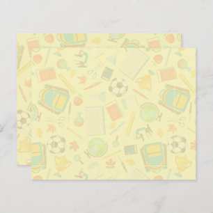 School Supply Pattern Post-it Notes