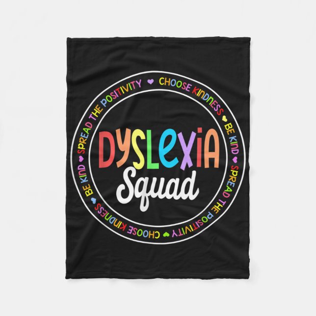 School Support Dyslexia Squad Awareness Month Teac Fleece Blanket (Front)